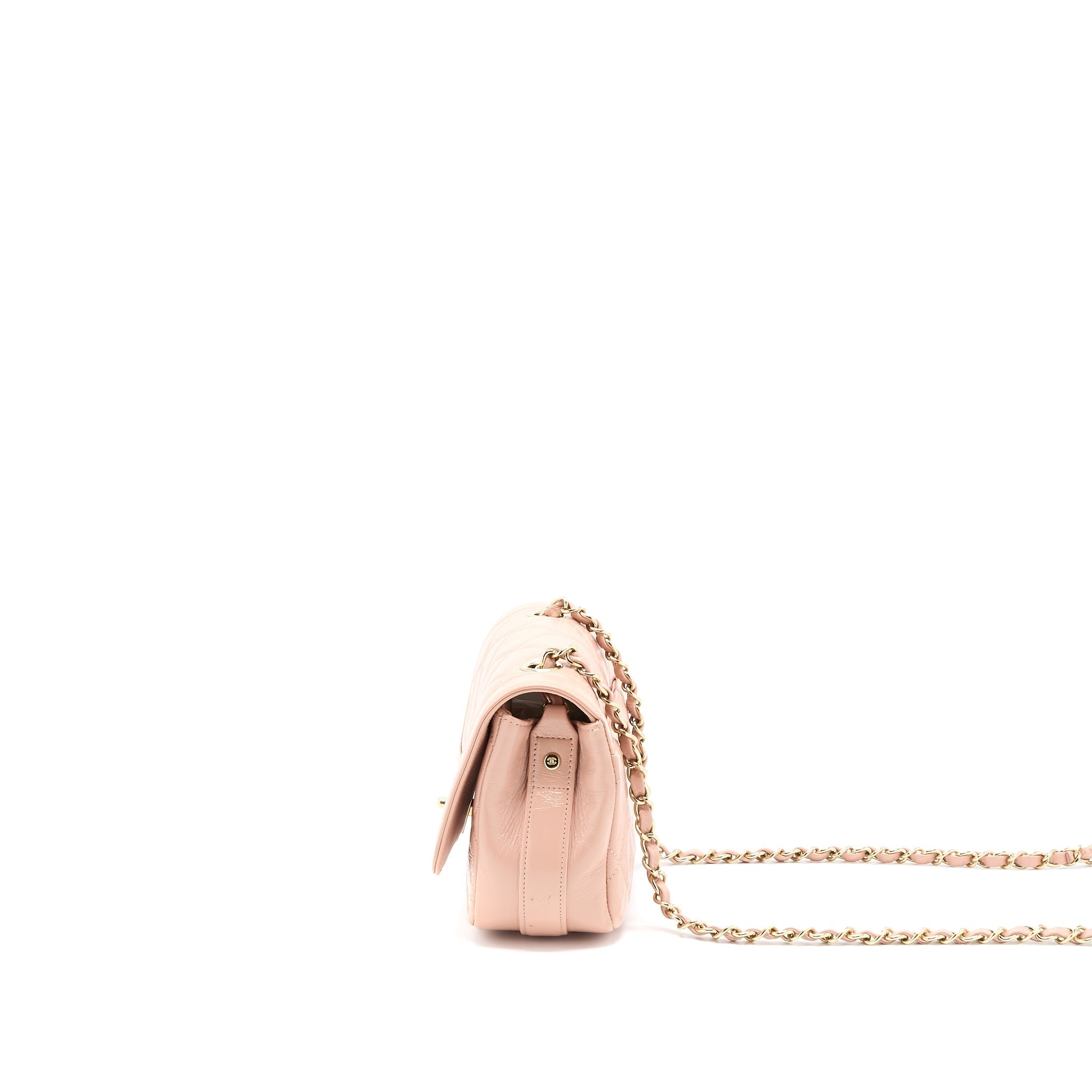 Chanel Seasonal Flap Bag Aged Calfskin Pink L