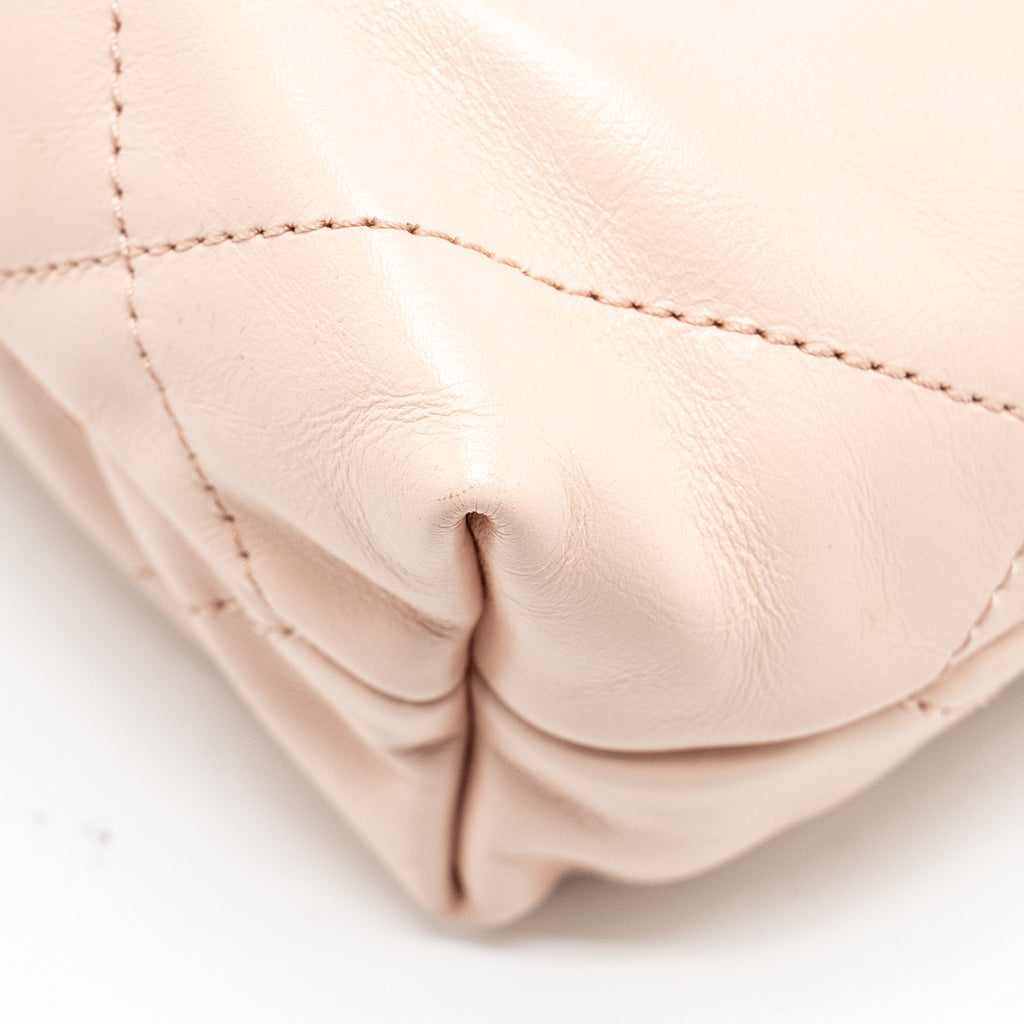 Chanel Mini 22 Bag Shiny Calfskin Pink  (microchip)