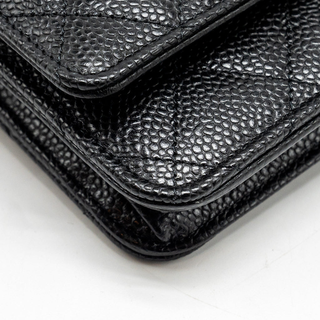 Chanel Classic Wallet on Chain Caviar Black  (Microchip)