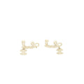 Chanel Letter And CC Drop Ear Clip Light Gold Tone