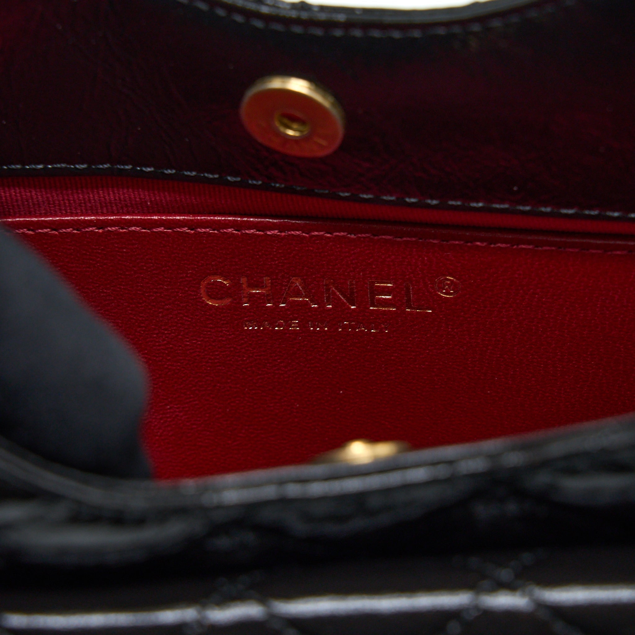 Chanel 23c Small Hobo Bag Shiny Calfskin Black Brushed  (Microchip)