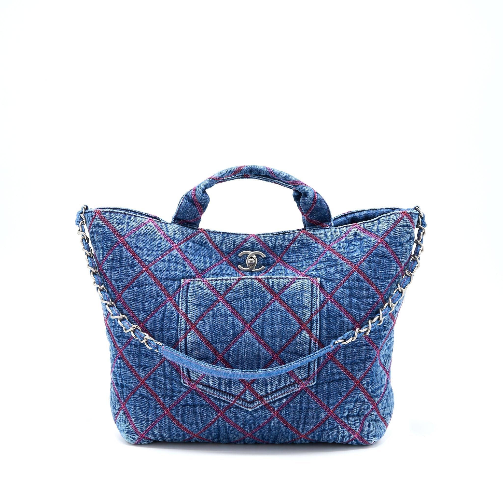 Chanel COCO Beach Denim Tote Bag  (Microchip)