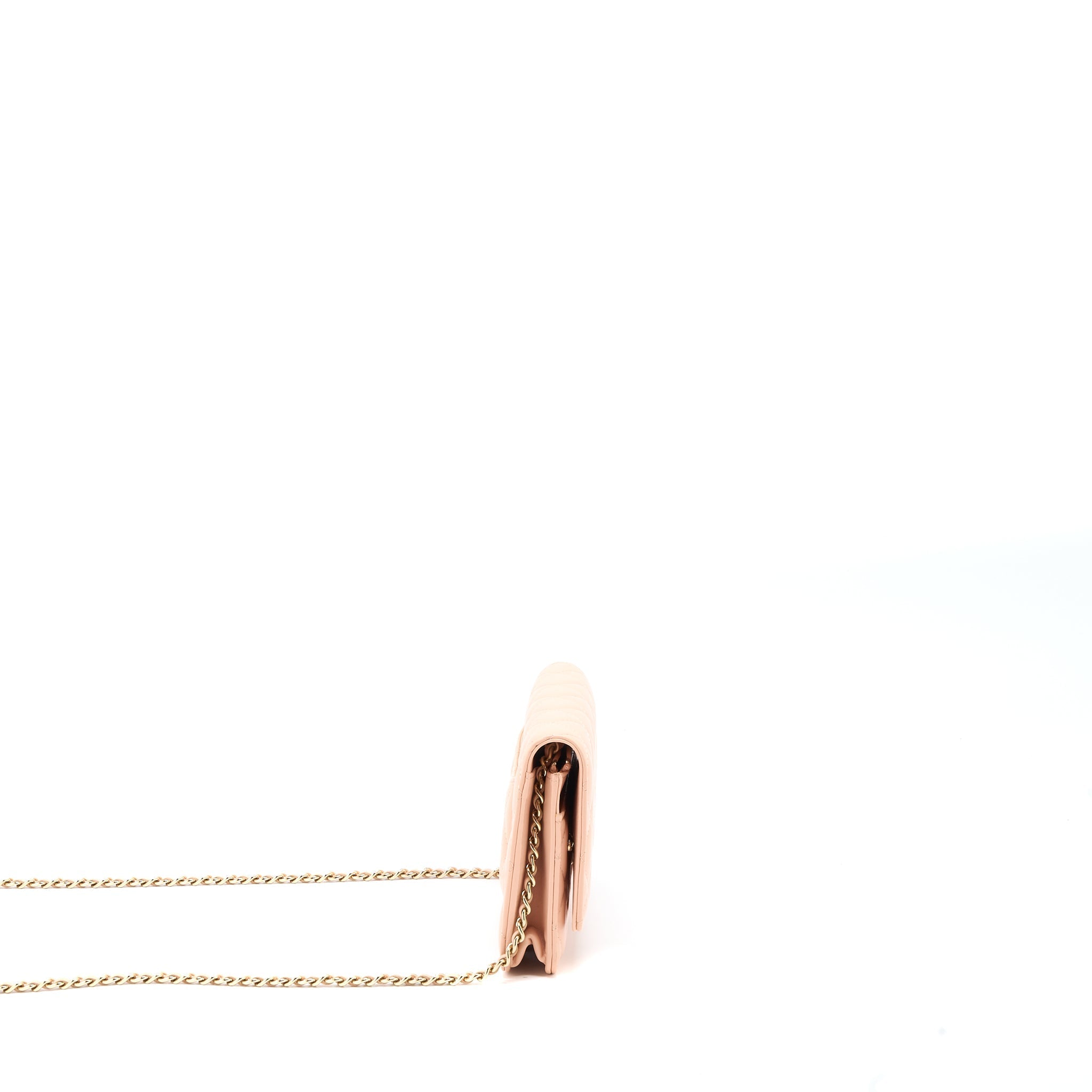 Chanel Classic Wallet on Chain Lambskin Light Pink L