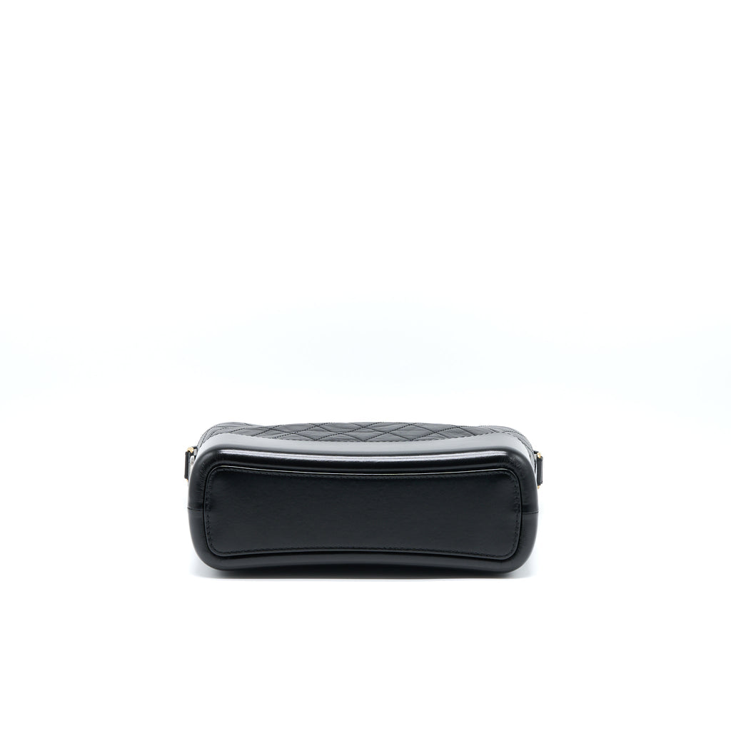 Chanel Large Gabrielle Hobo Bag Aged Calfskin Black Multicolour Hardware