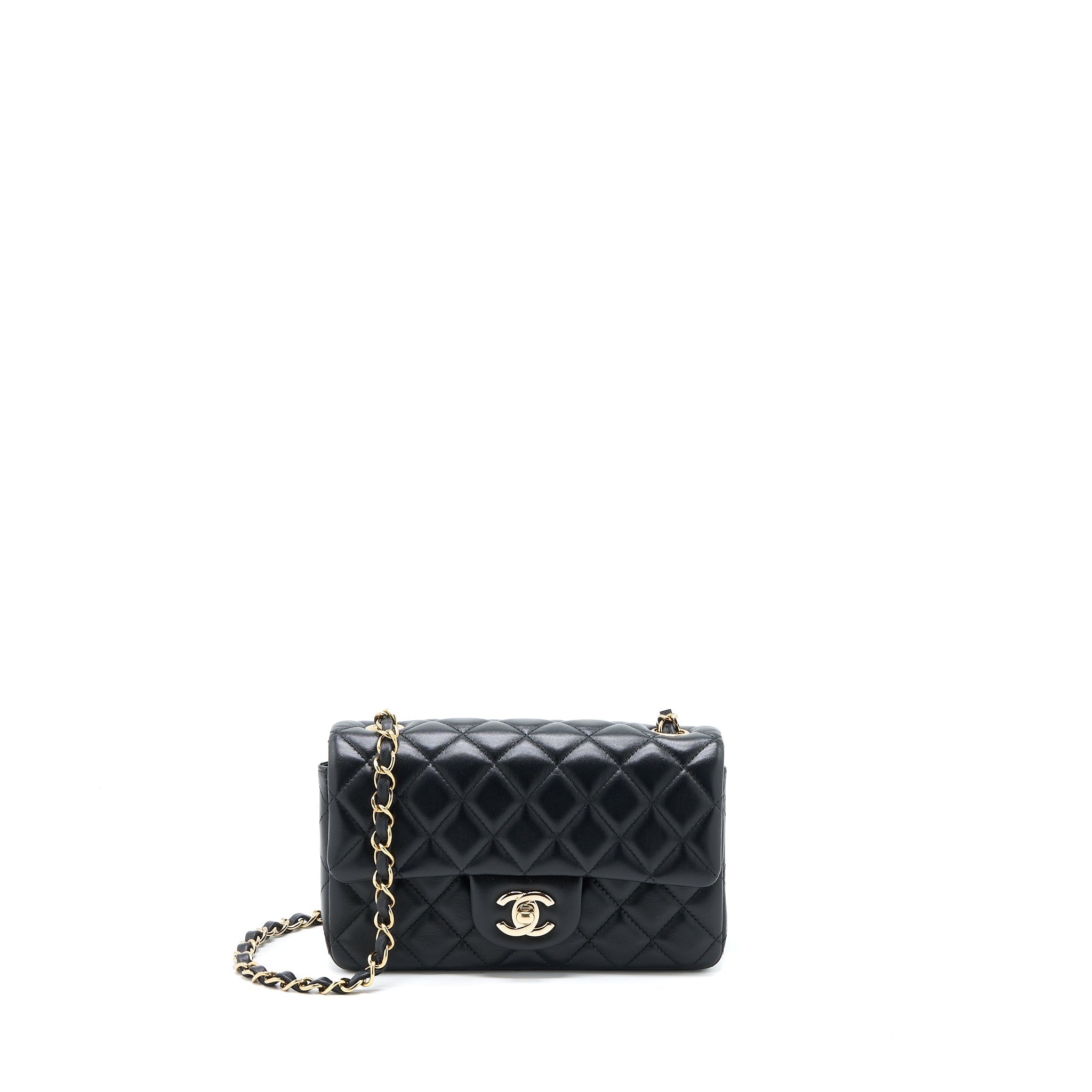 Chanel Classic Mini Rectangular Flap Bag Lambskin Black L (Microchip)