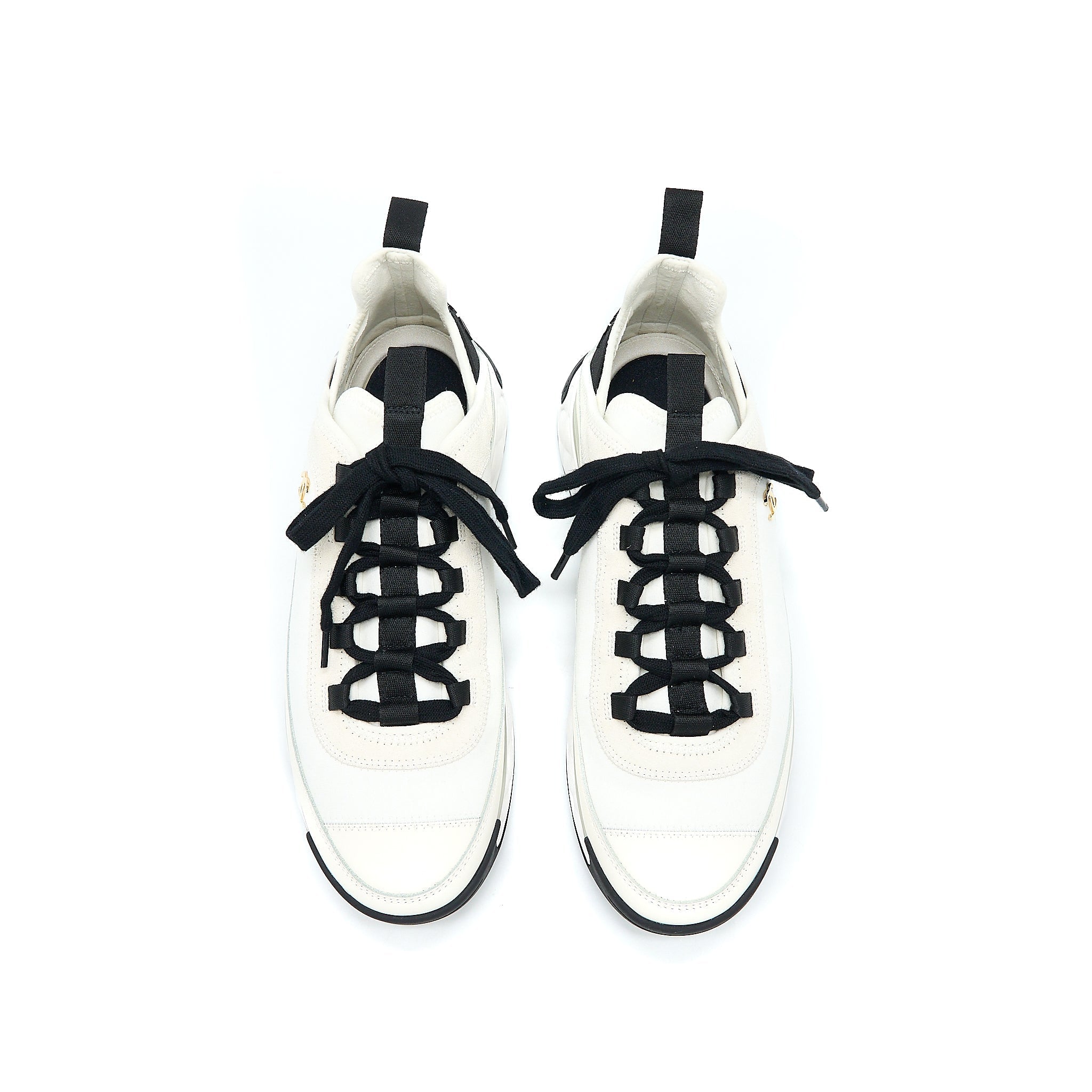 Chanel Size 41 Sport Trail Sneaker Suede/Calfskin White/Black