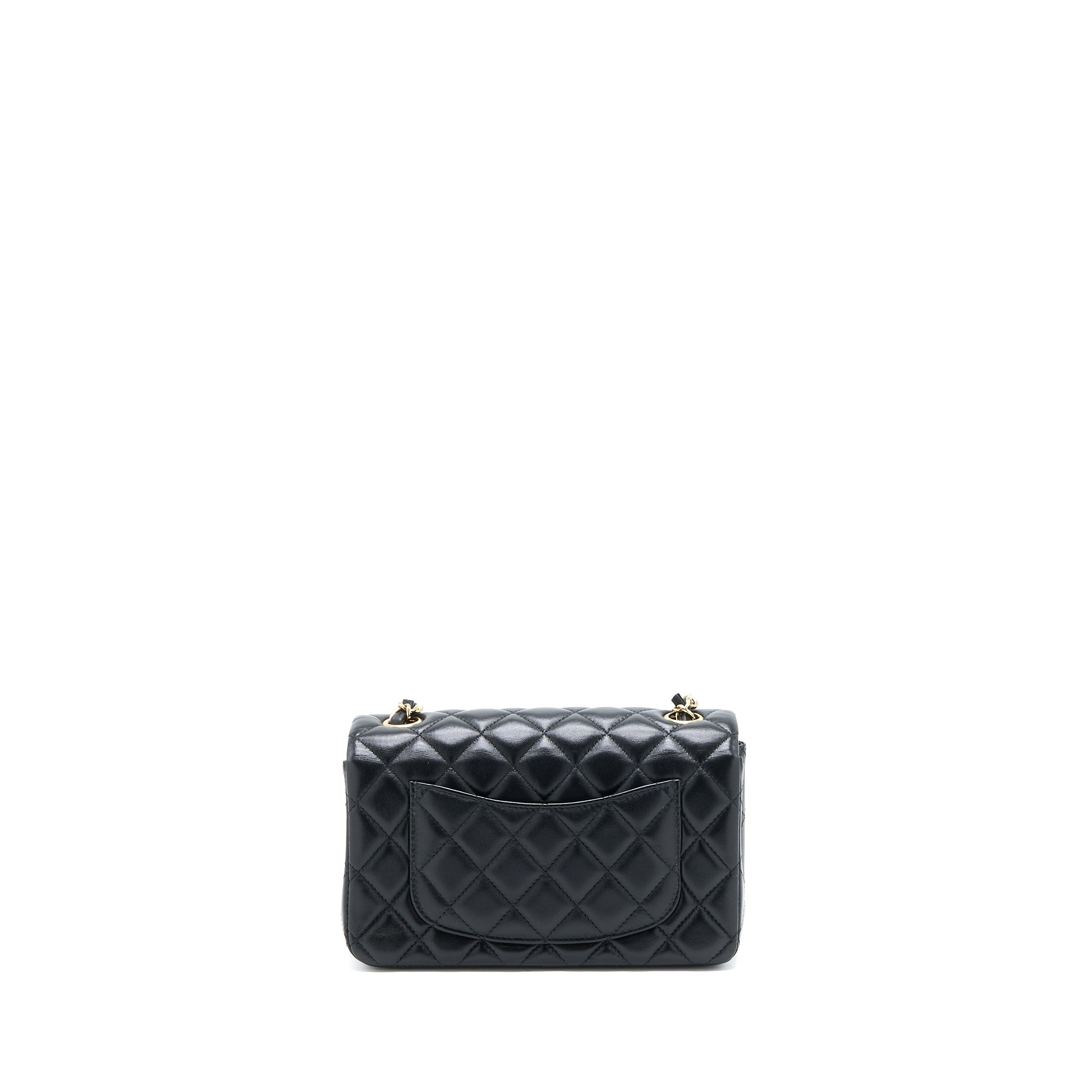 Chanel Classic Mini Rectangular Flap Bag Lambskin Black L (Microchip)