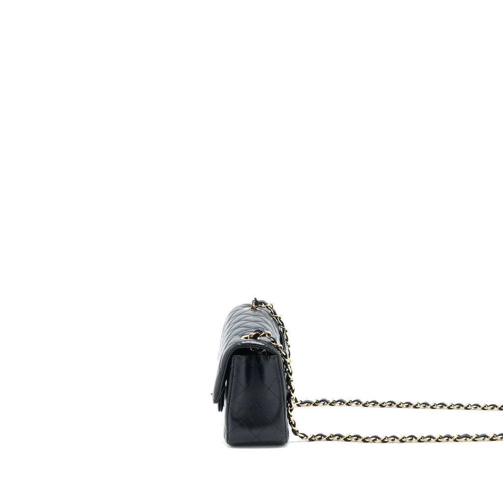 Chanel Classic Mini Rectangular Flap Bag Lambskin Black L (Microchip)