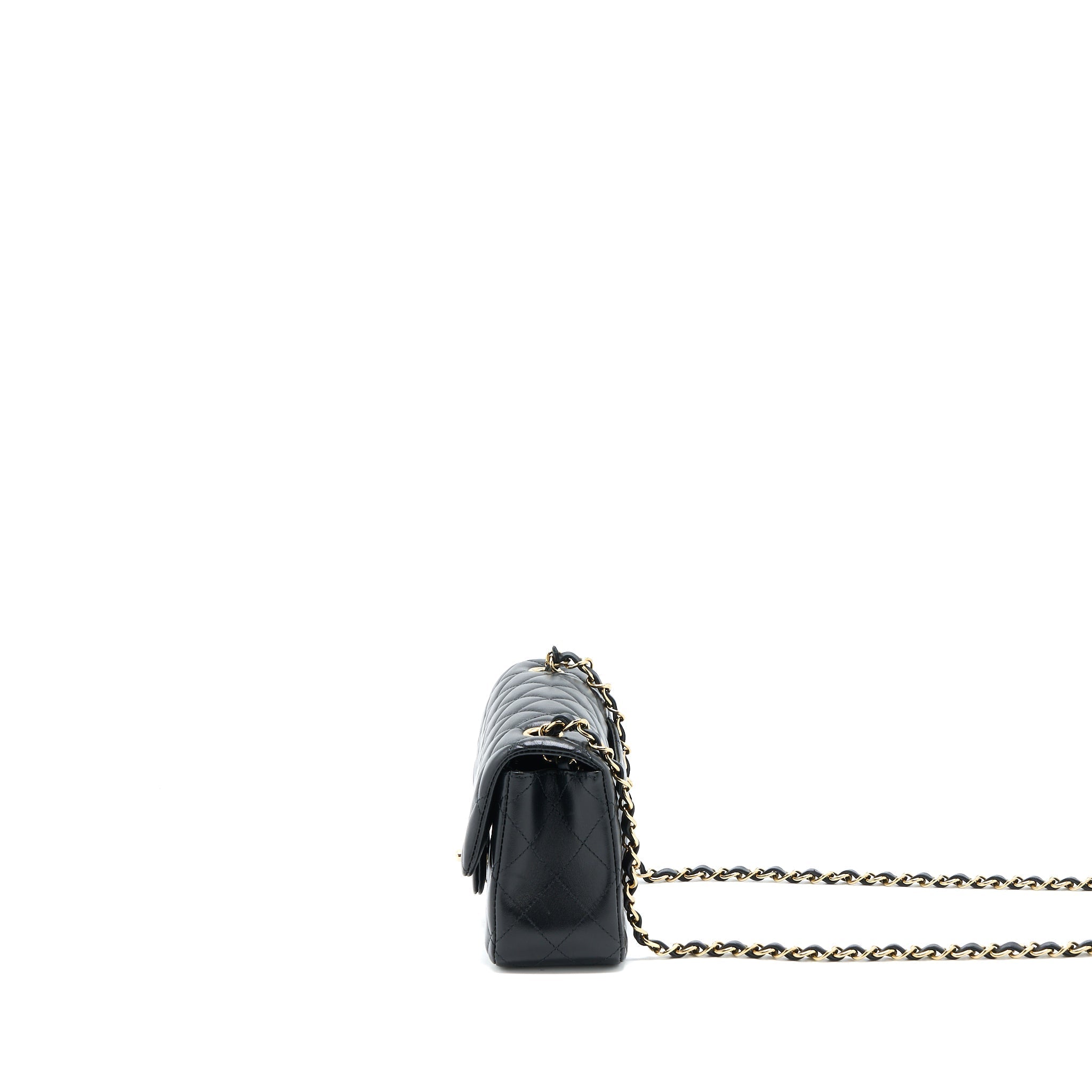 Chanel Classic Mini Rectangular Flap Bag Lambskin Black L (Microchip)