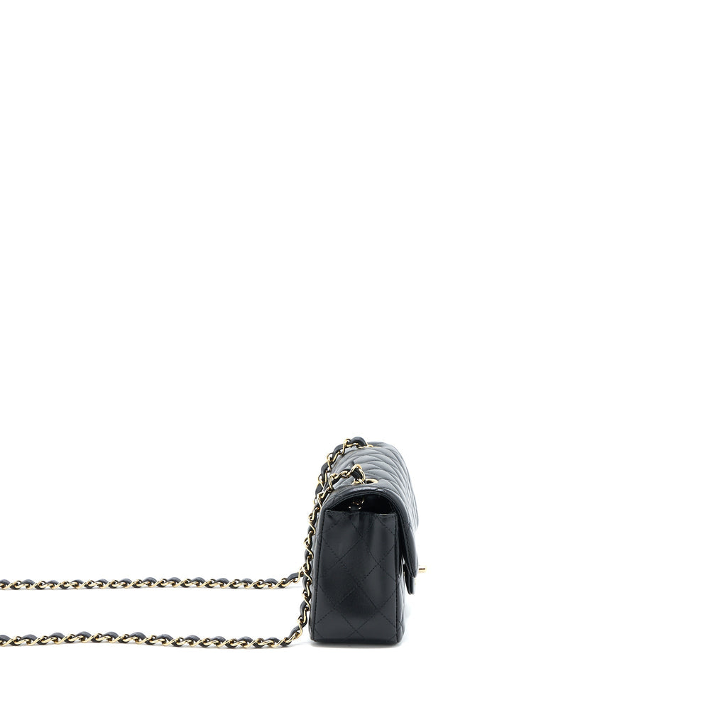 Chanel Classic Mini Rectangular Flap Bag Lambskin Black L (Microchip)