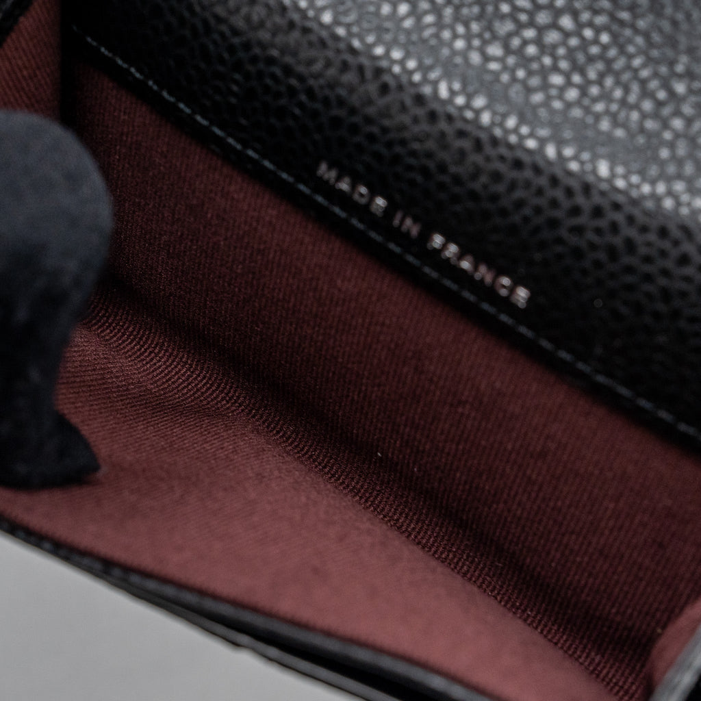 Chanel classic flap card holder caviar black  (microchip)