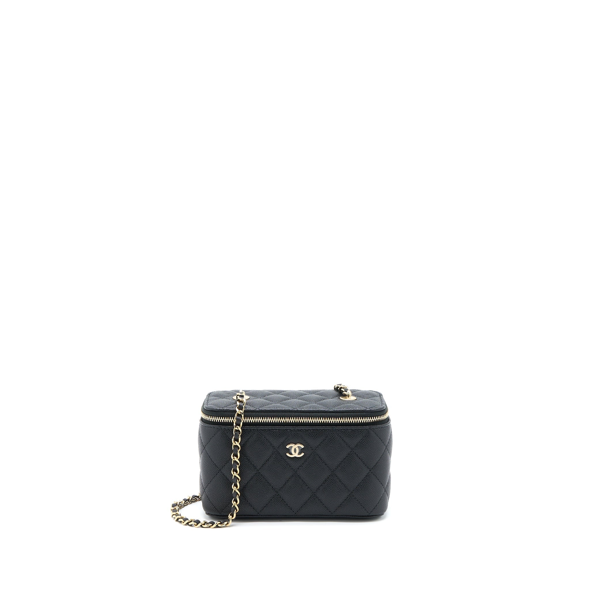 Chanel Long Vanity Case Caviar Black L (Microchip)