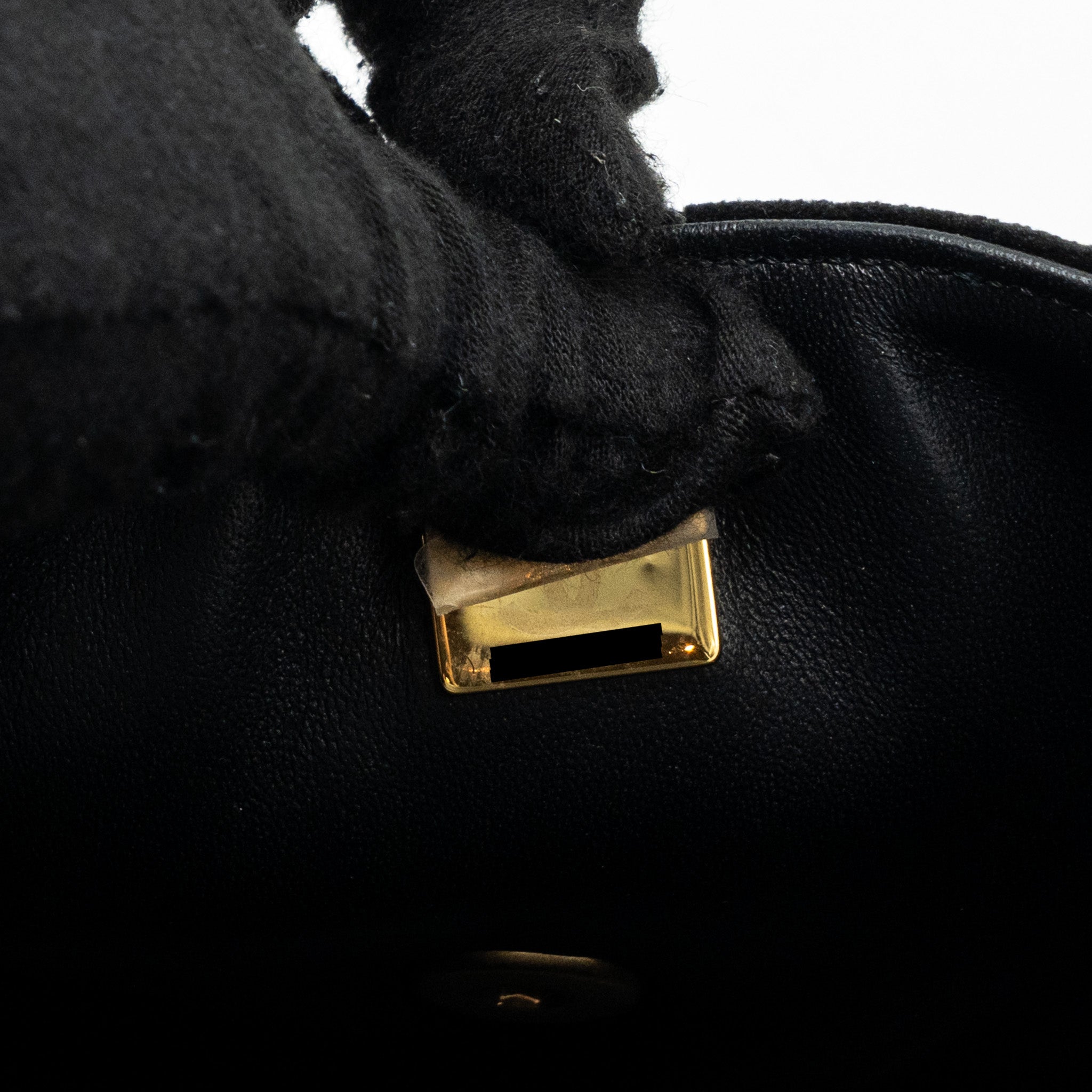 Chanel 22B Chanel on chains square flap bag velvet black  (Microchip)