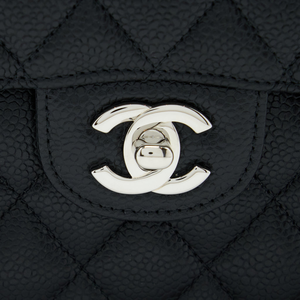 Chanel Small Classic Flap Bag Caviar Black (Microchip)