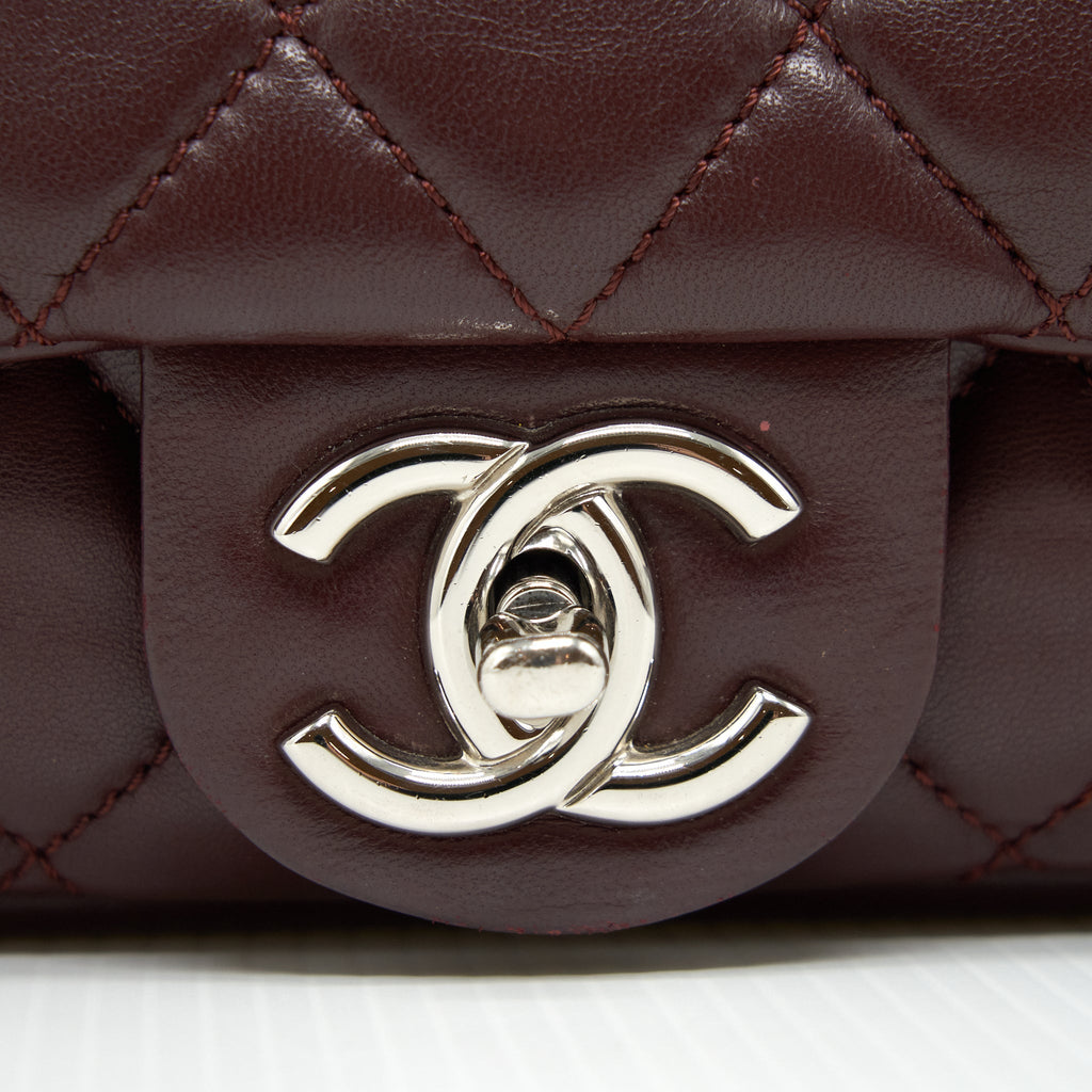Chanel Coco Rain Flap Bag Lambskin Burgundy