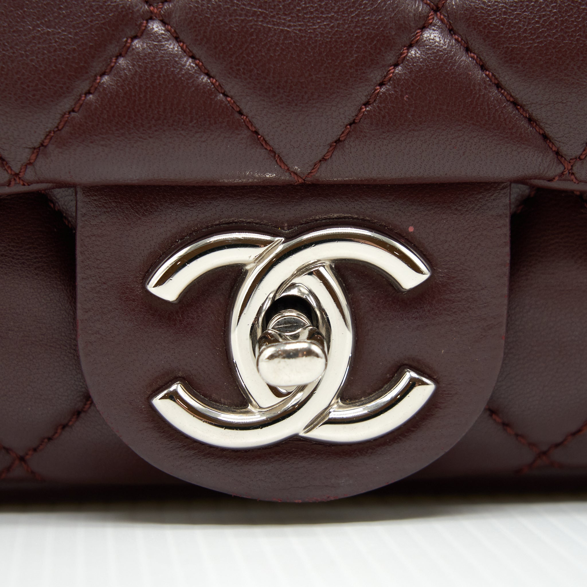 Chanel Coco Rain Flap Bag Lambskin Burgundy