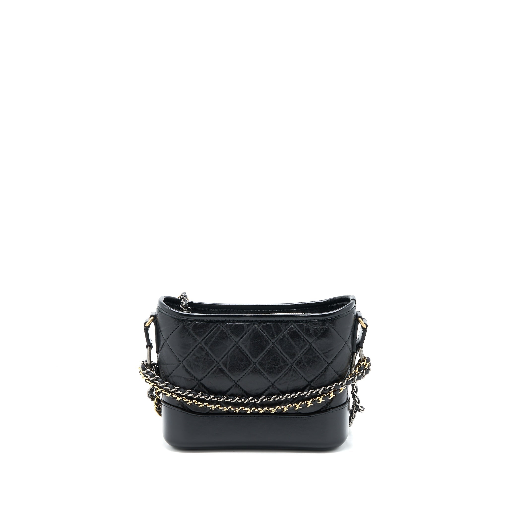 Chanel Small Gabrielle Hobo Bag Aged Calfskin Black Multicolour Hardware