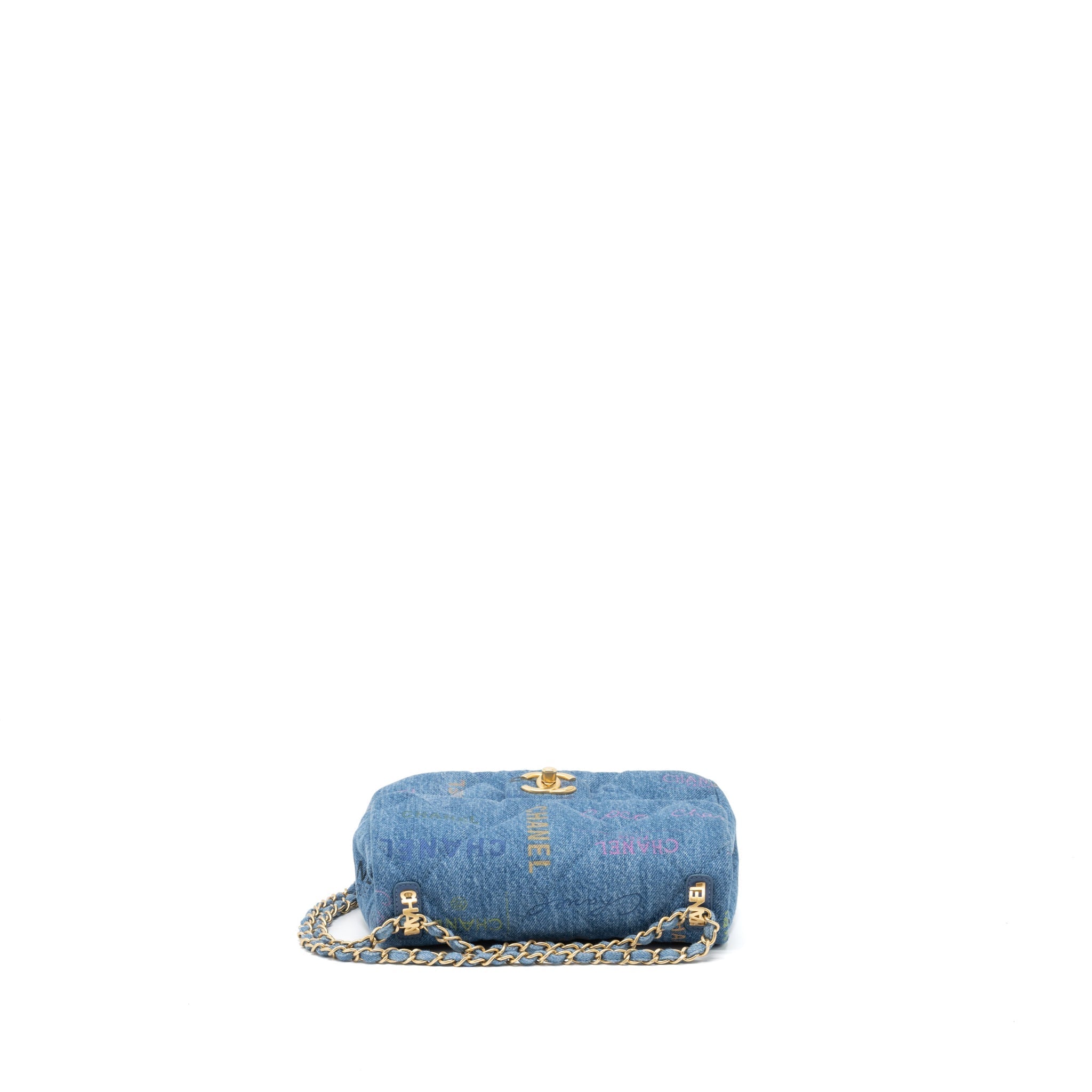 Chanel 22P Blue Denim Flap Bag Denim Blue Brushed  (Microchip)