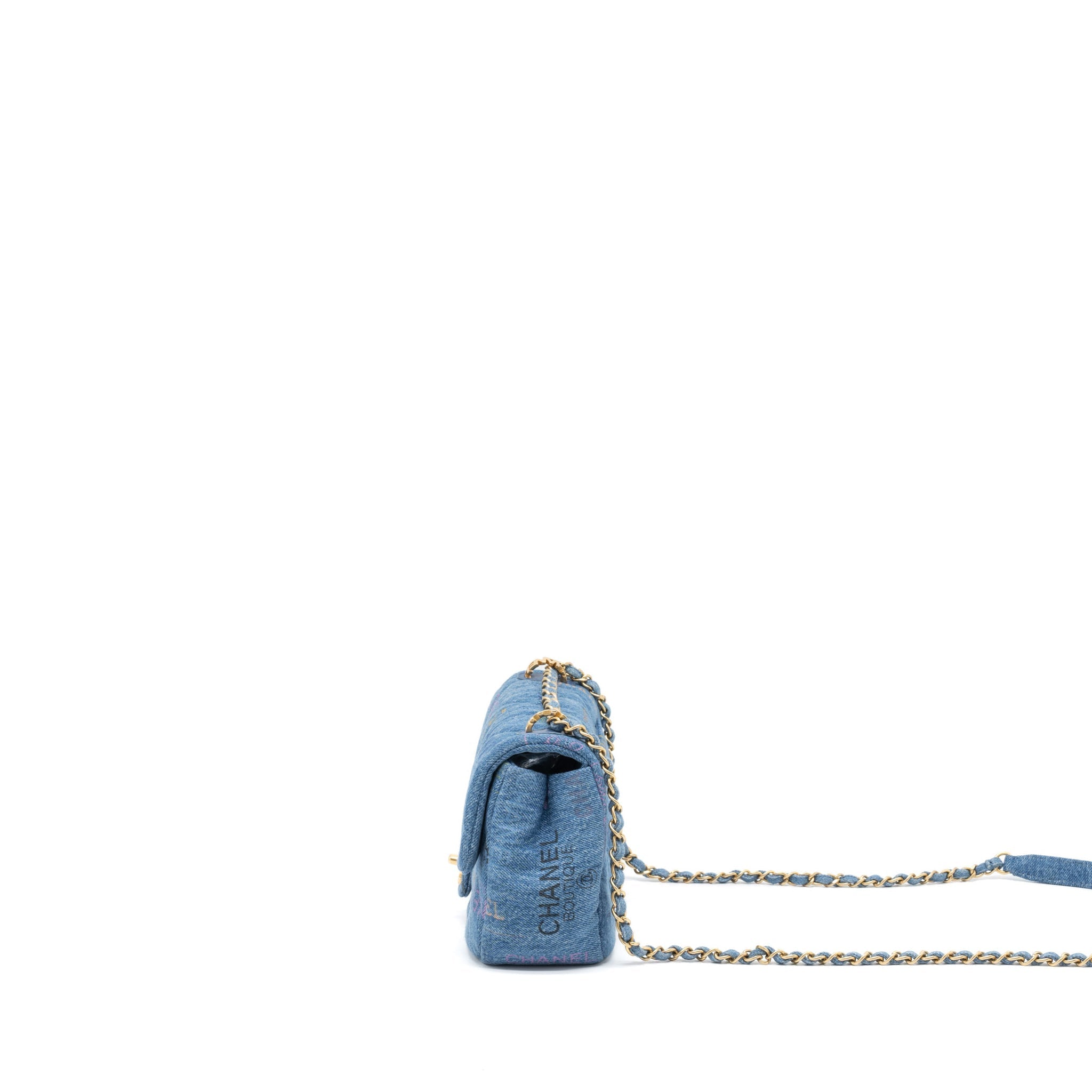 Chanel 22P Blue Denim Flap Bag Denim Blue Brushed  (Microchip)