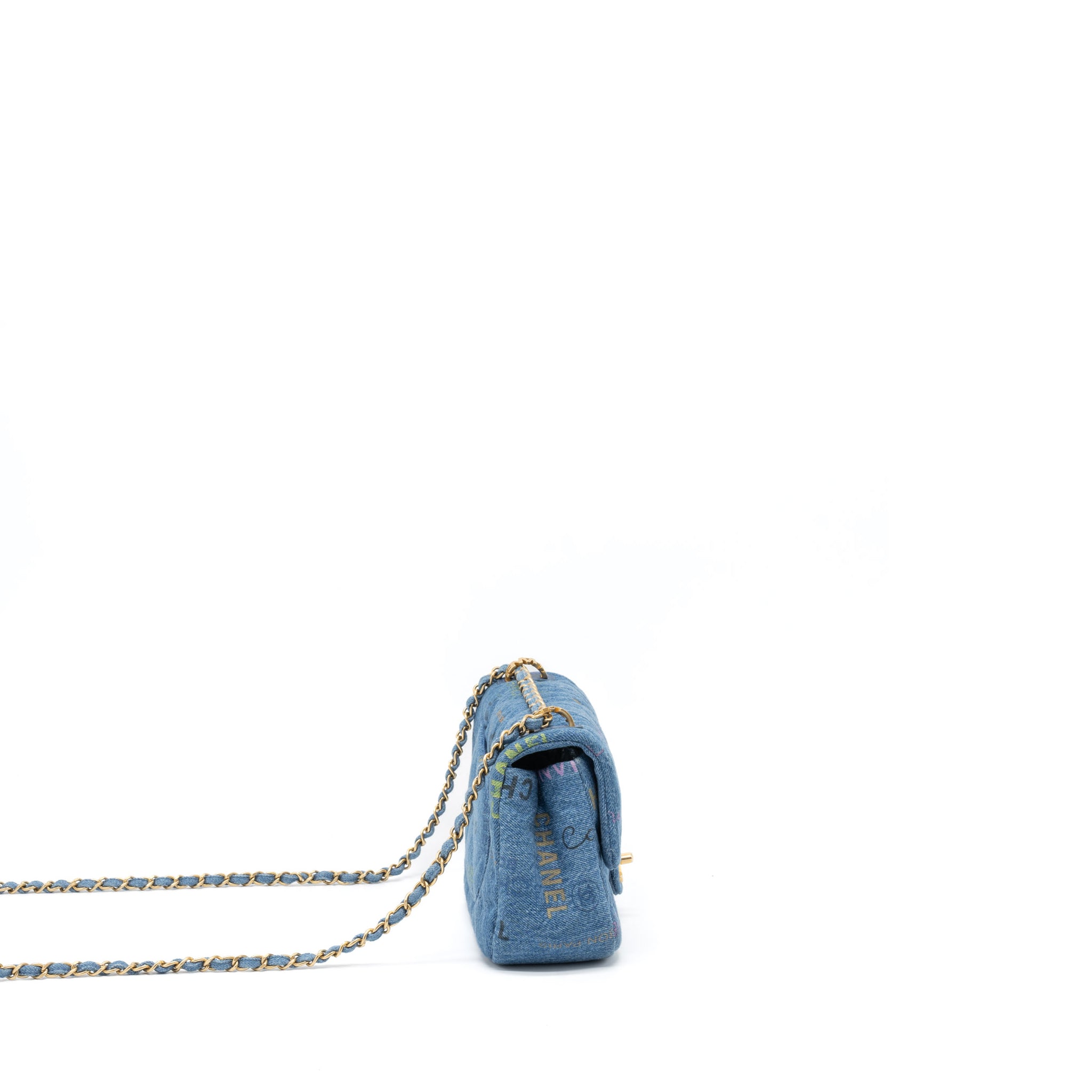 Chanel 22P Blue Denim Flap Bag Denim Blue Brushed  (Microchip)