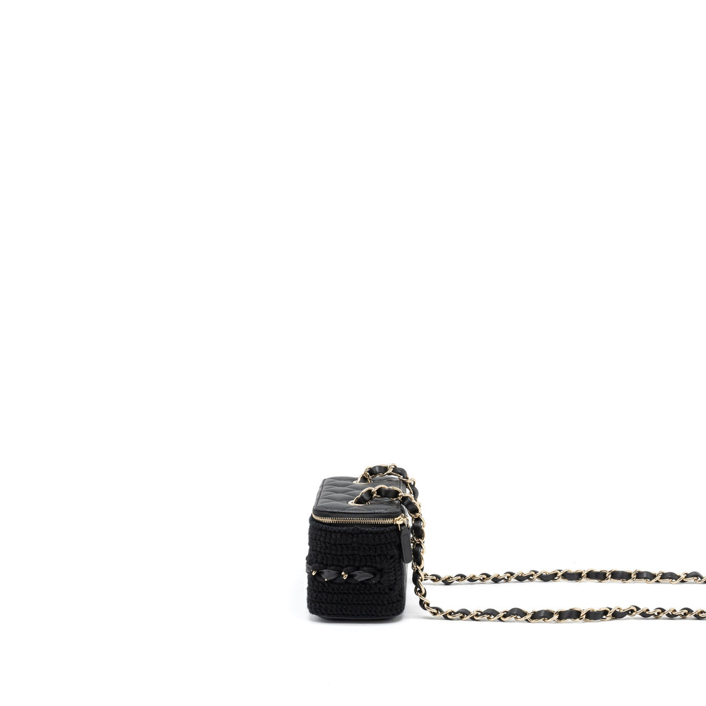 Chanel Long Vanity with Giant Chain Tweed/Lambskin Black L