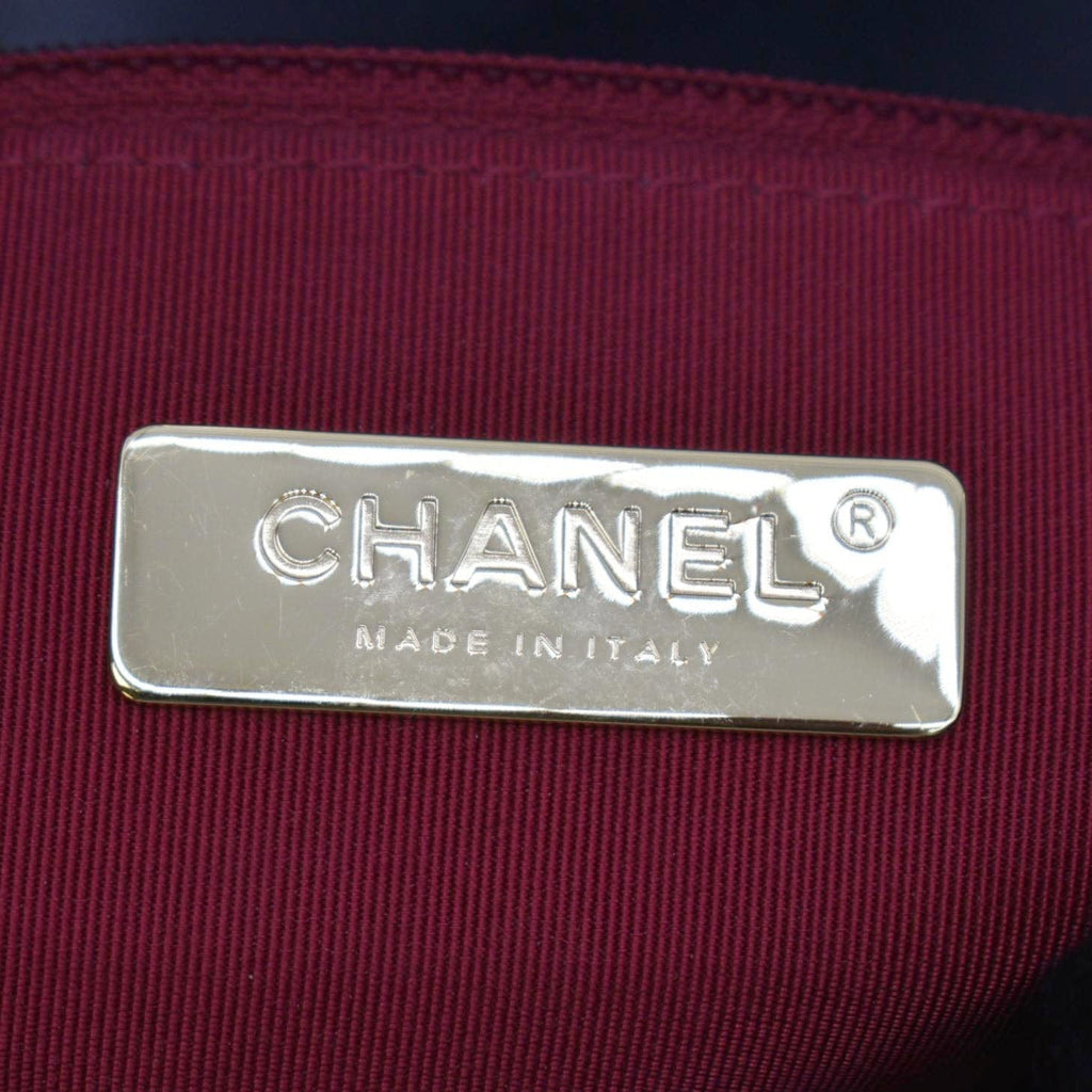 CHANEL Wavy Small Caviar Leather Hobo Shoulder Bag Peach