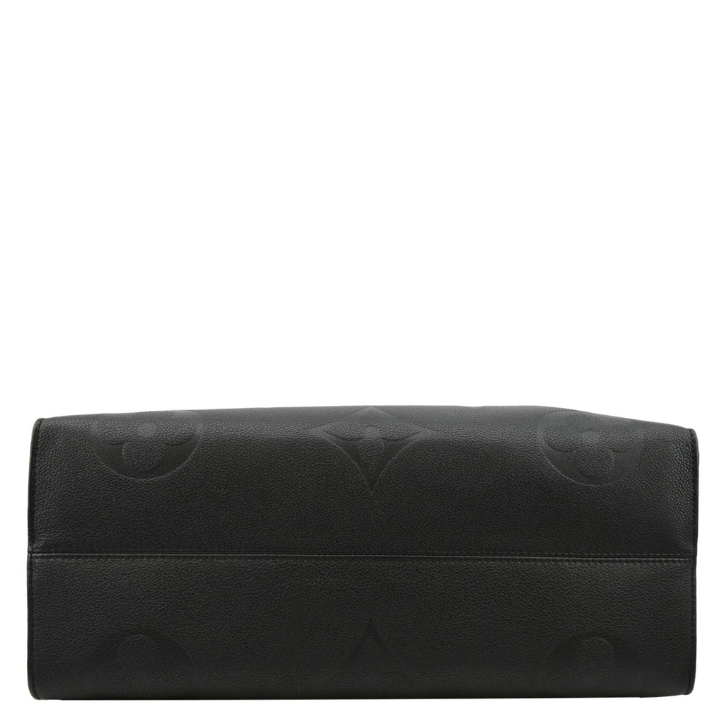 LOUIS VUITTON Onthego GM Monogram Empreinte Leather Tote Shoulder Bag Black