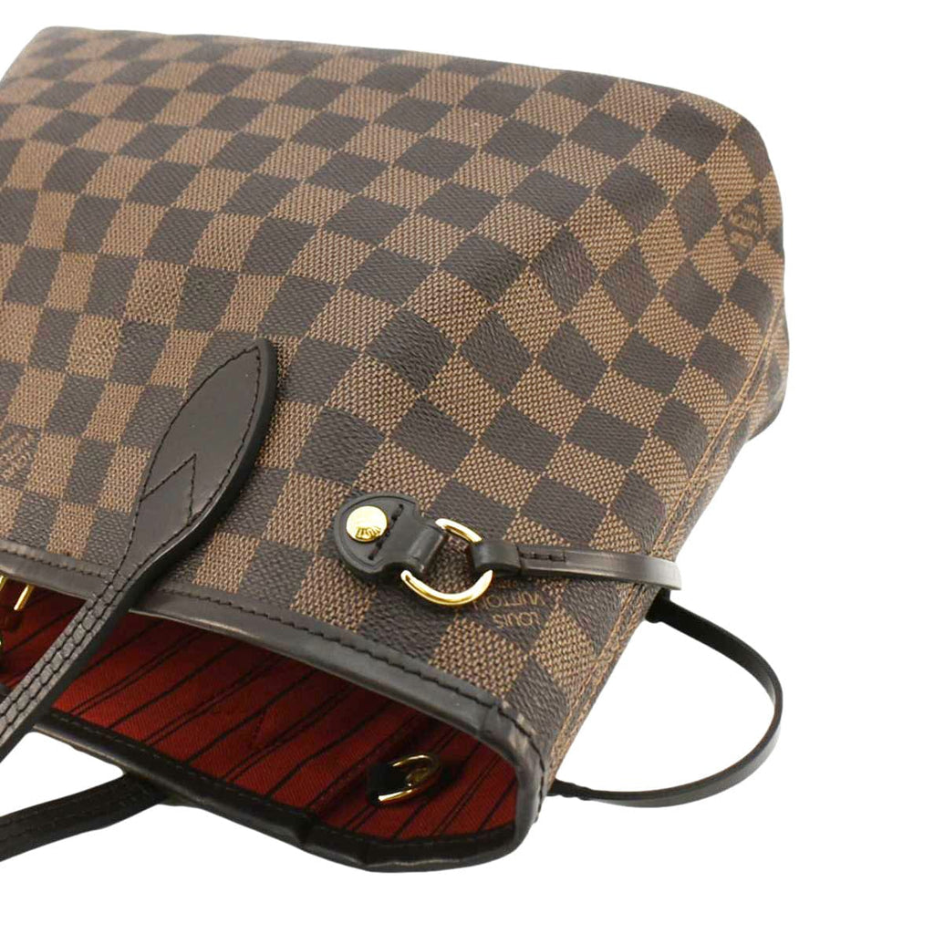 LOUIS VUITTON Neverfull PM Damier Ebene Tote Shoulder Bag Brown