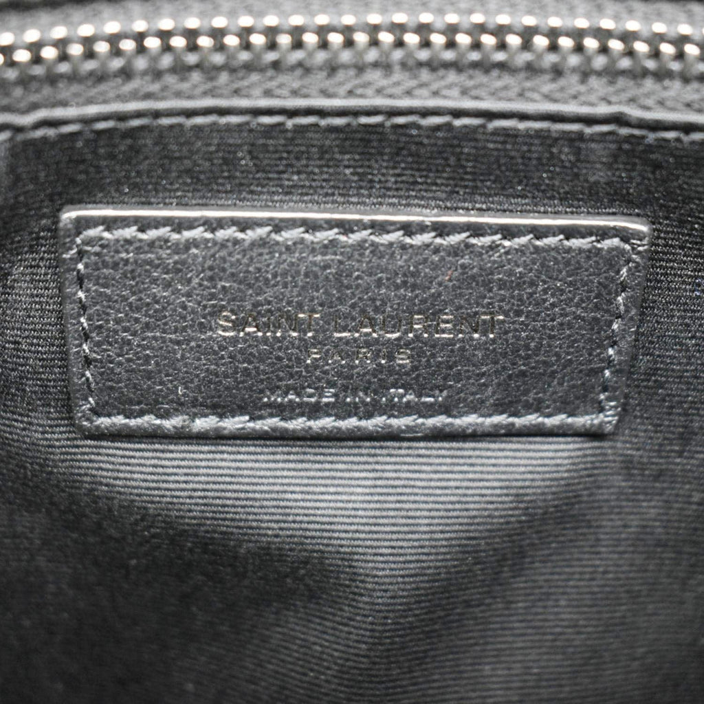 YVES SAINT LAURENT Niki Medium Crinkle  Leather Shoulder Bag Black