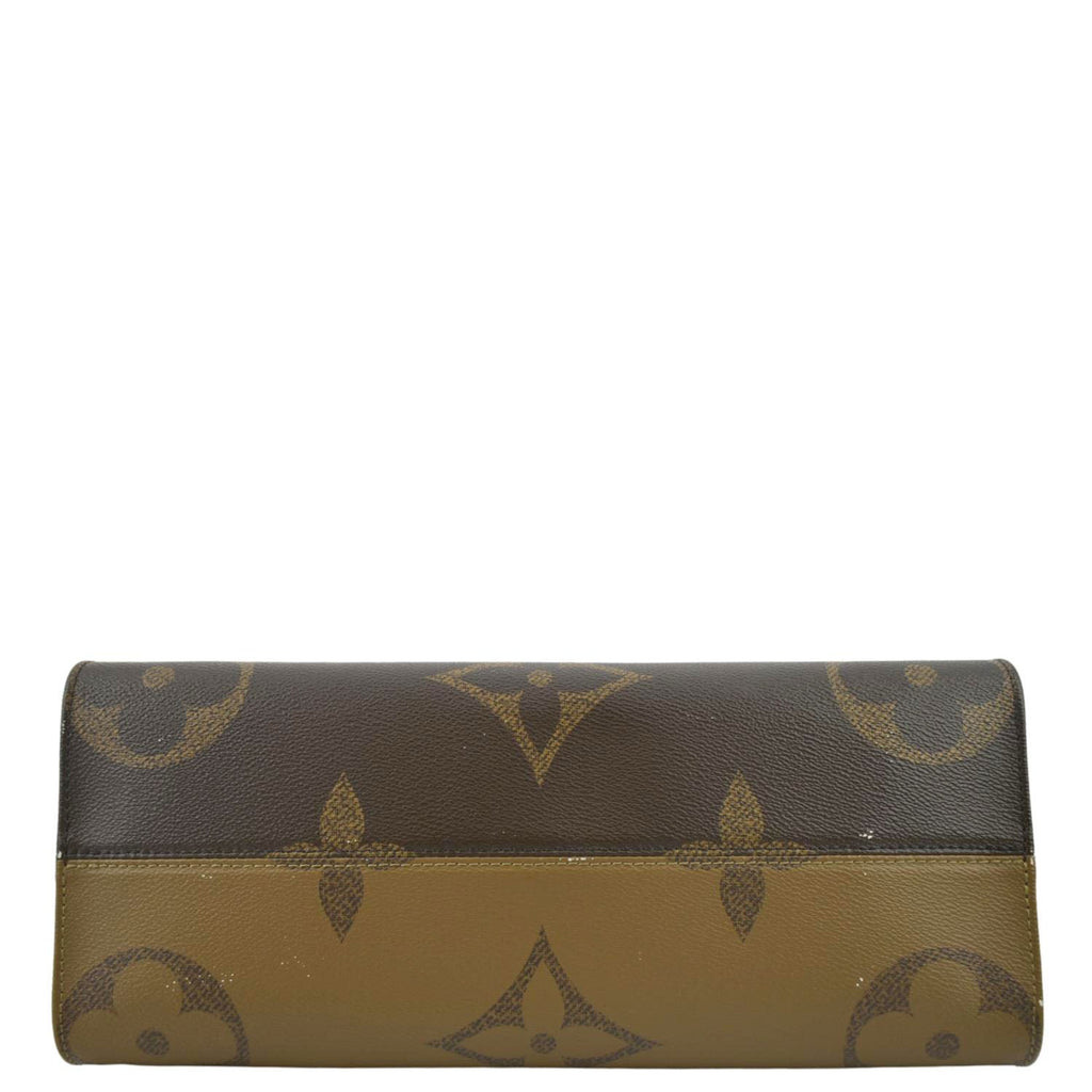 LOUIS VUITTON Onthego MM Giant Monogram Canvas Tote Shoulder Bag Brown