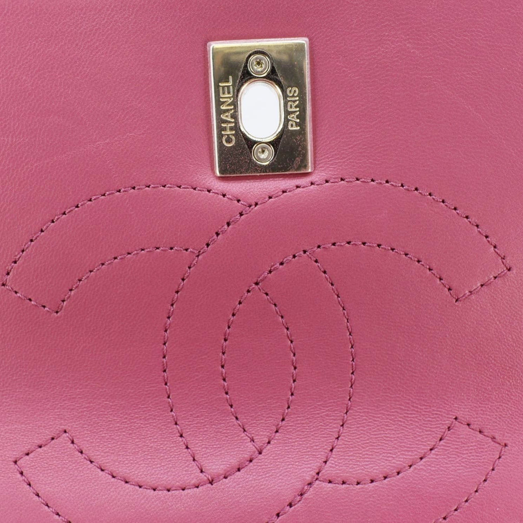 CHANEL Trendy CC Top Handle Flap Quilted Leather Shoulder Bag Hot Pink