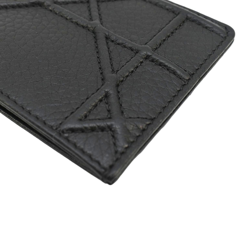 CHRISTIAN DIOR Diorama Cannage Leather Card Holder Black