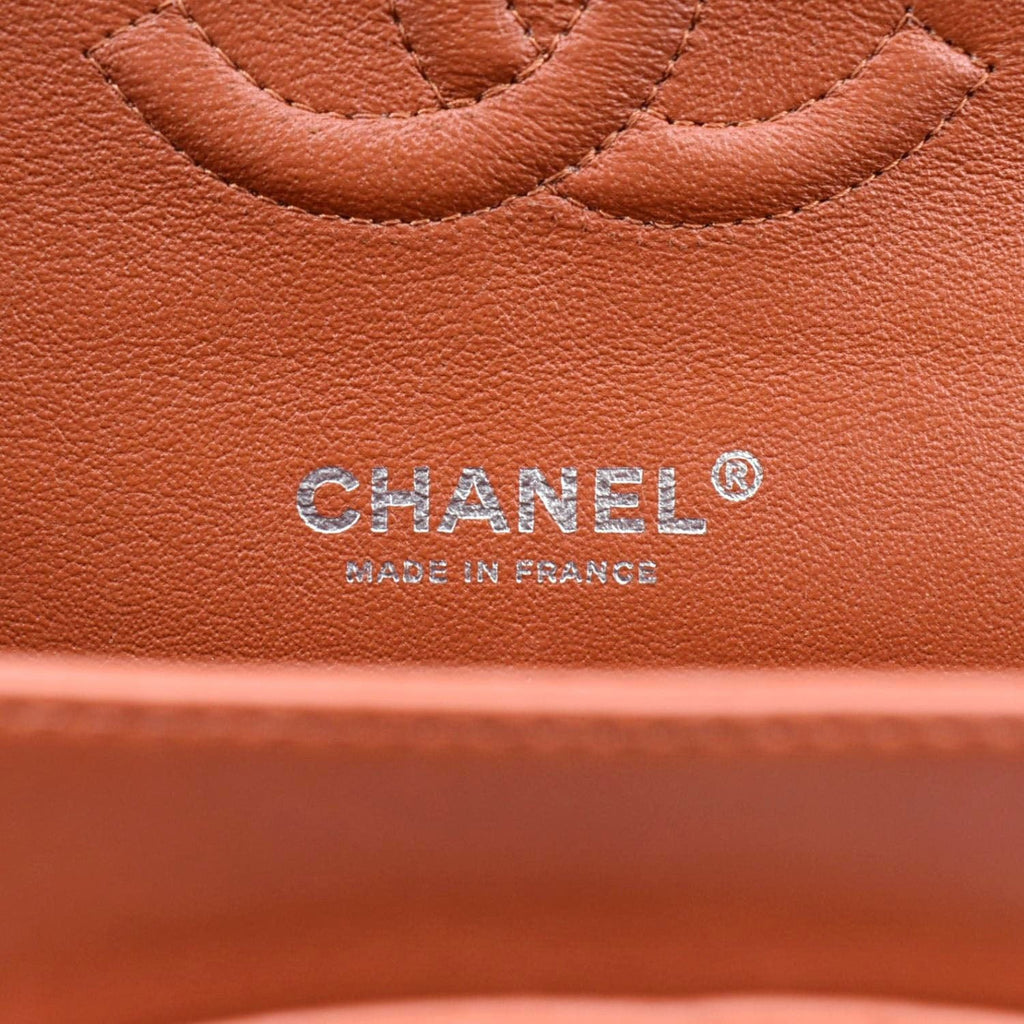 CHANEL Classic Medium Double Flap Quilted Leather Shoulder Bag Red