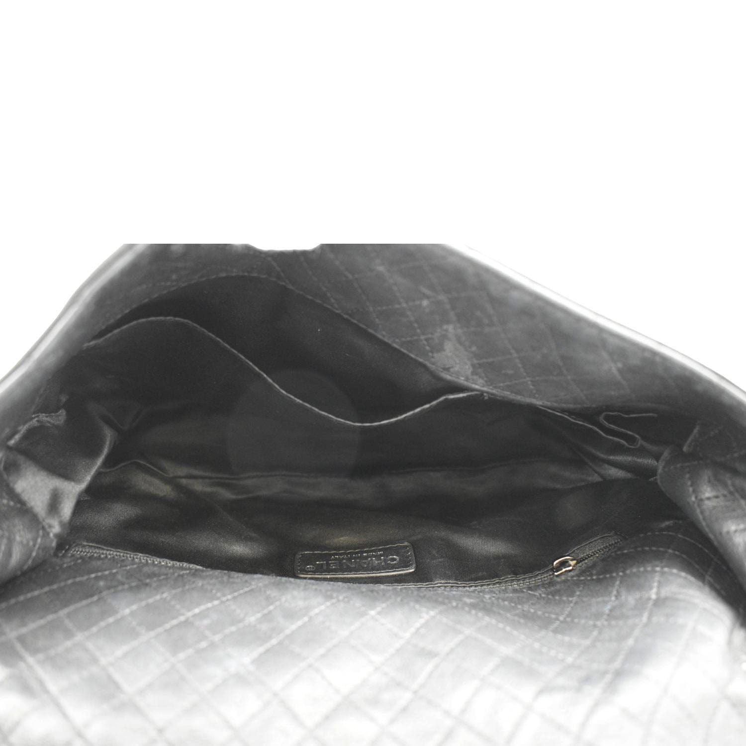 CHANEL Soft and Chain Flap Leather Shoulder Bag Black