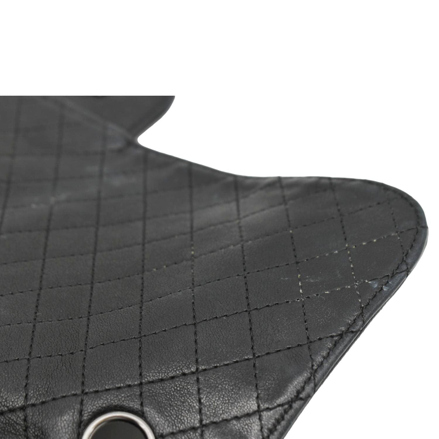 CHANEL Soft and Chain Flap Leather Shoulder Bag Black