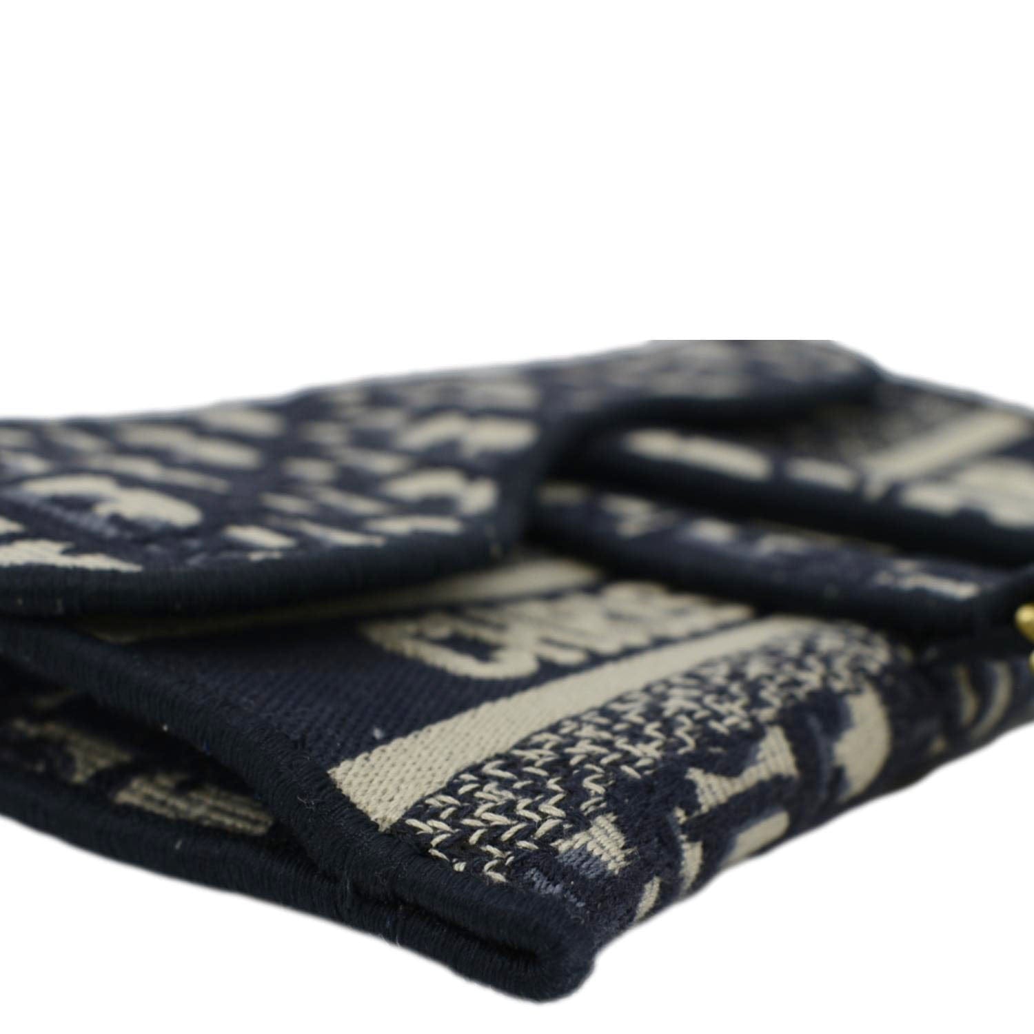CHRISTIAN DIOR Saddle Oblique Canvas Belt Bag Navy Blue