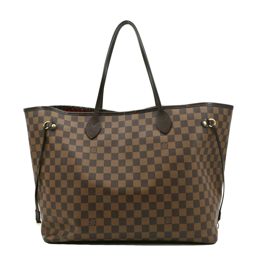 LOUIS VUITTON Neverfull GM Damier Ebene Tote Shoulder Bag Brown