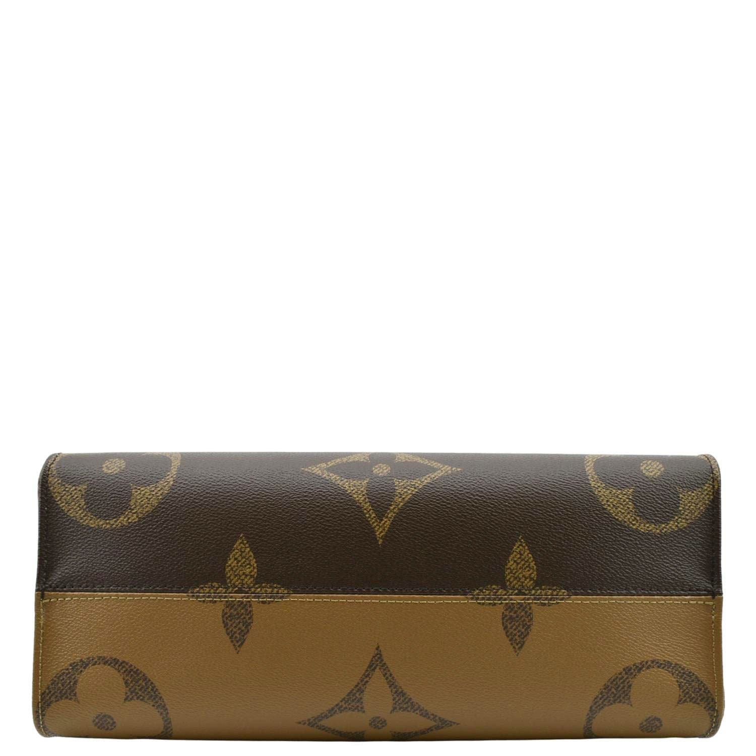 LOUIS VUITTON Onthego MM Giant Monogram Canvas Tote Shoulder Bag Brown