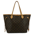 LOUIS VUITTON Neverfull MM Monogram Canvas Tote Bag Brown