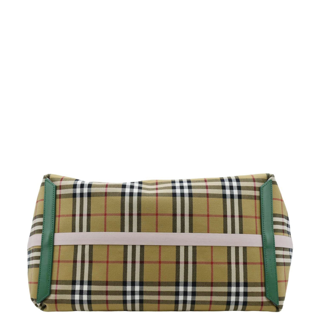 BURBERRY Giant Reversible Large Vintage Check Canvas Tote Bag Multicolor