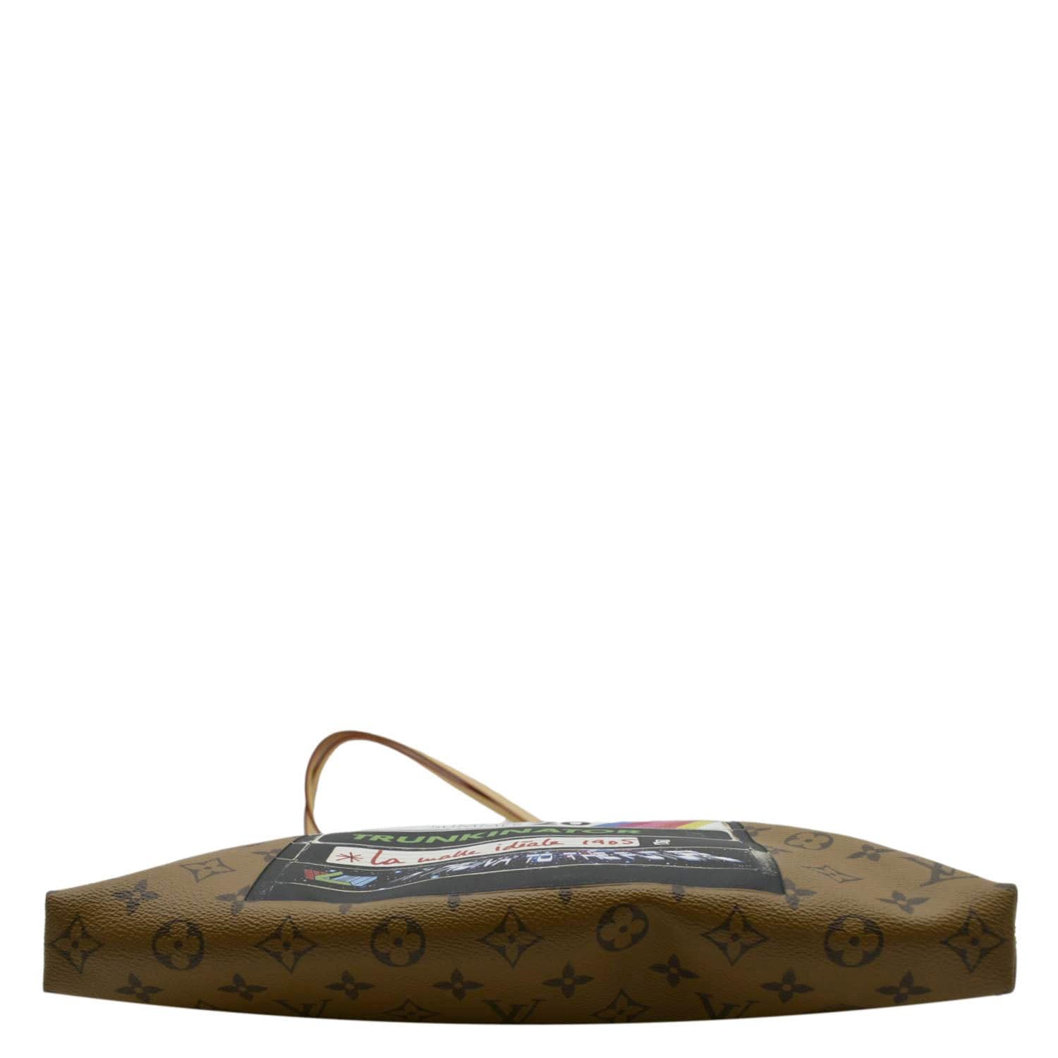 LOUIS VUITTON Carry It Monogram Reverse Canvas Tote  Bag Brown
