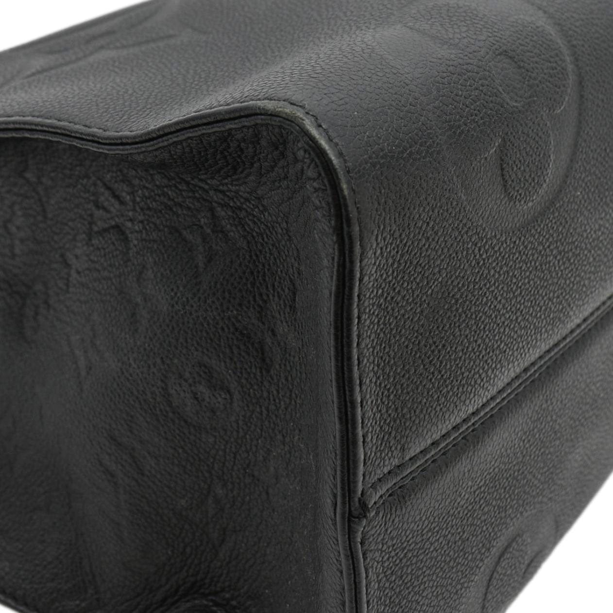 LOUIS VUITTON Onthego GM Monogram Empreinte Leather Tote Shoulder Bag Black