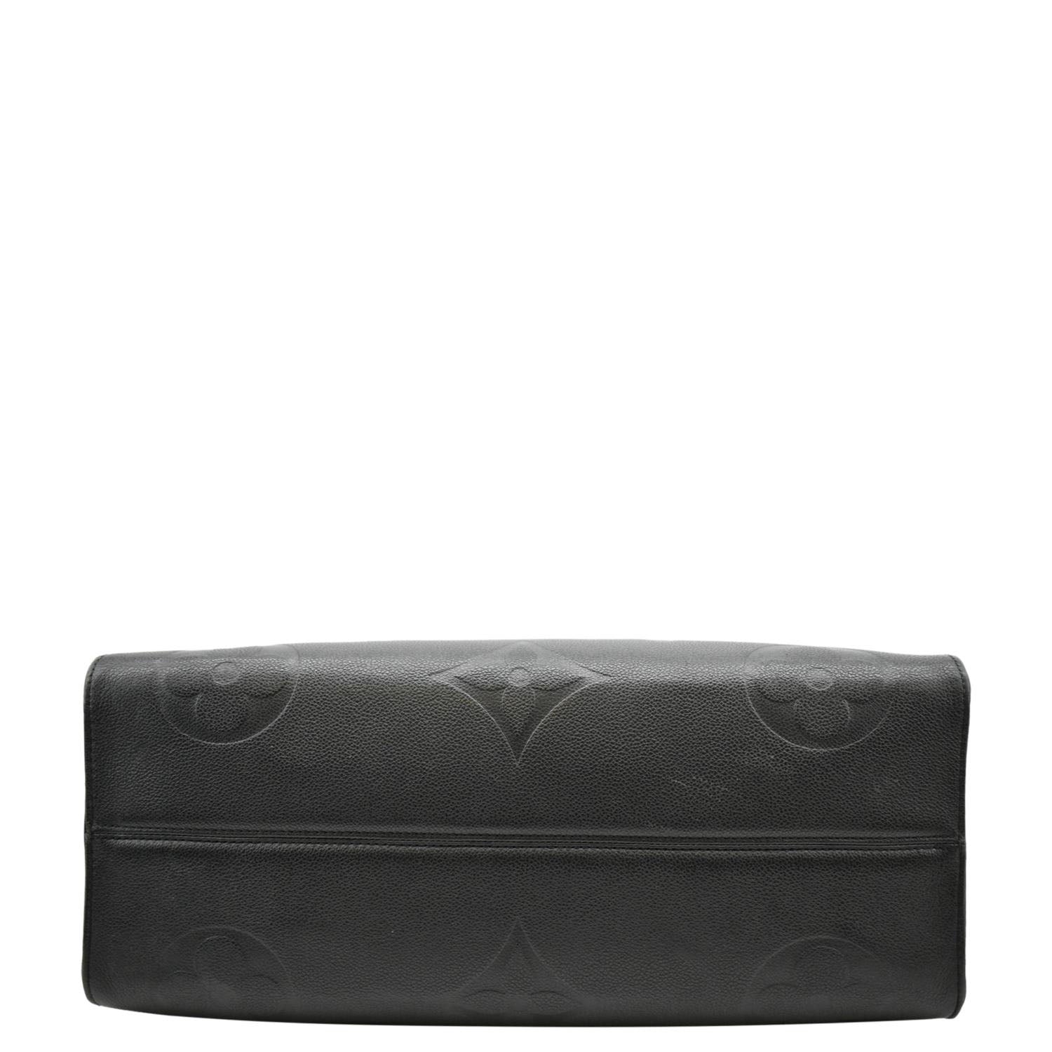 LOUIS VUITTON Onthego GM Monogram Empreinte Leather Tote Shoulder Bag Black