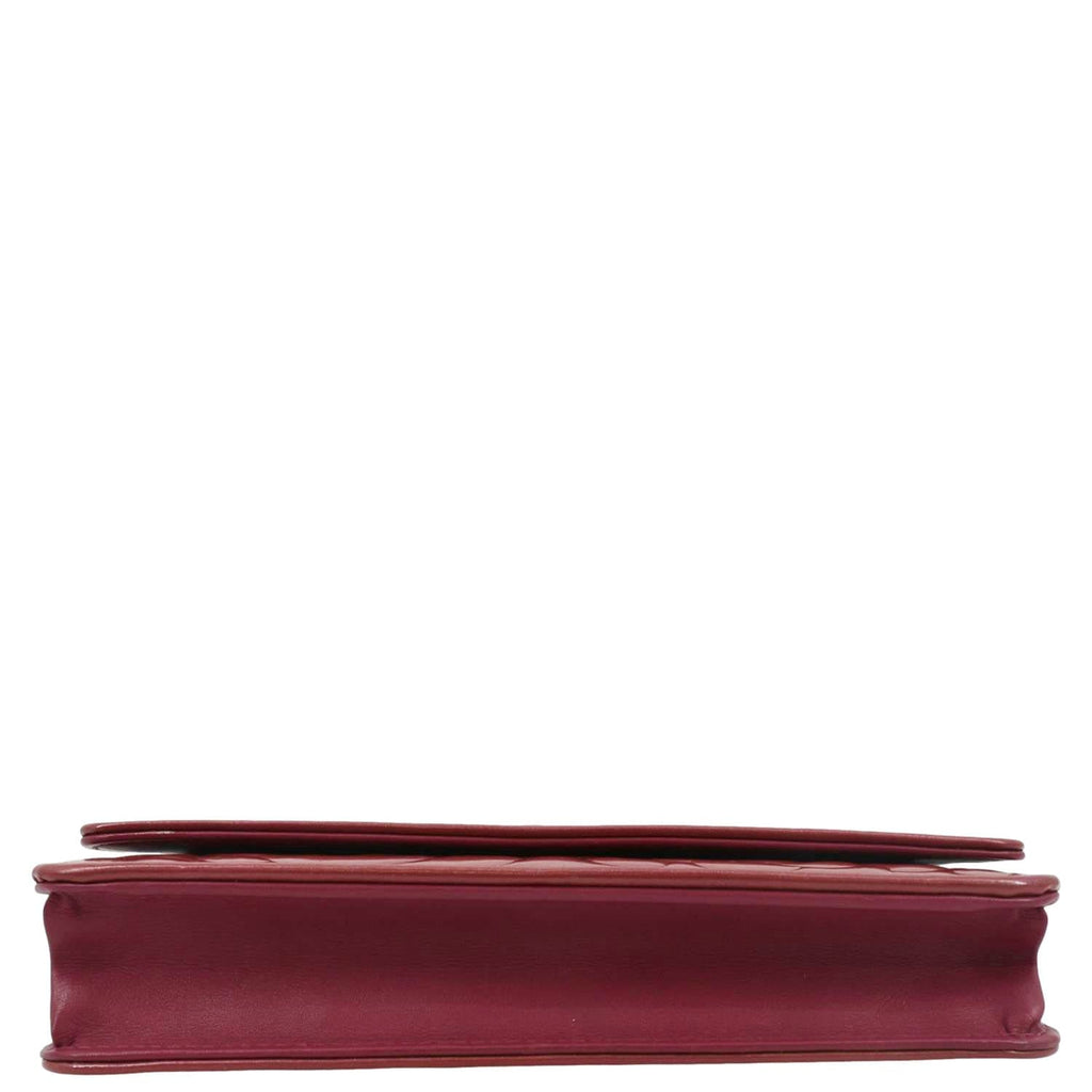 CHANEL Camellia Wallet On Chain Leather Crossbody Bag Pink