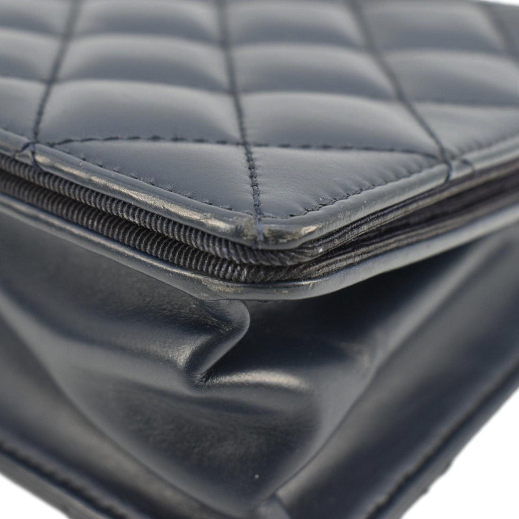 CHANEL Ballerine Flap Medium Quilted Leather Crossbody Bag Navy Blue