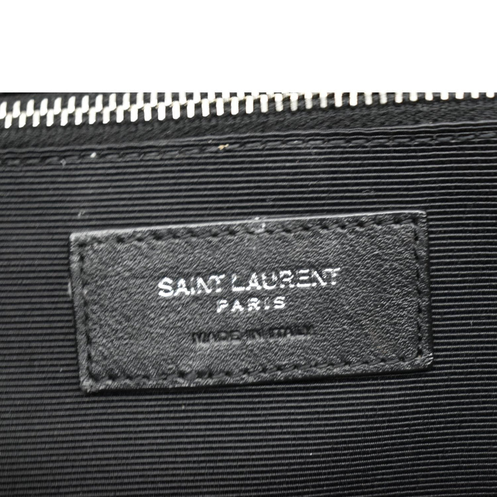 YVES SAINT LAURENT Large Envelope Mix Matelasse Leather Chain Shoulder Bag Black