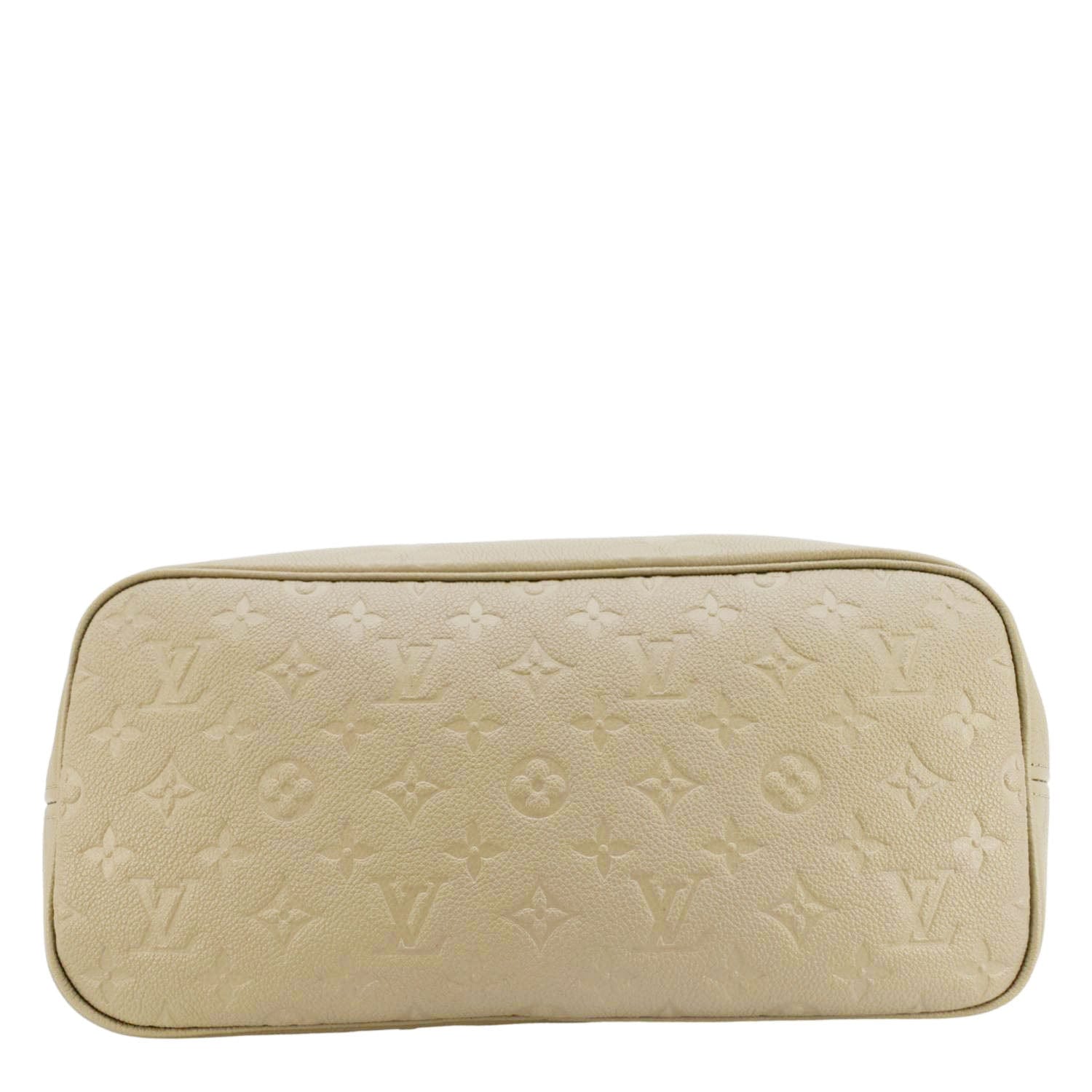 LOUIS VUITTON Neverfull MM Empreinte Leather Tote Shoulder Bag Beige