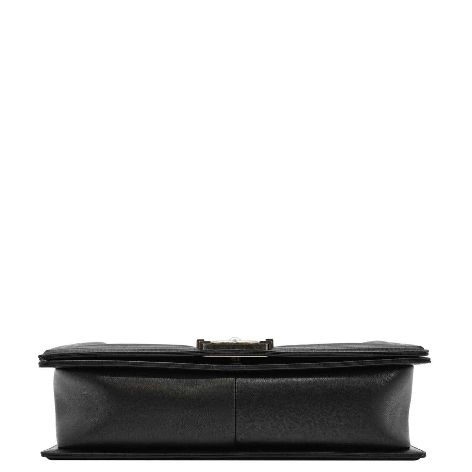 CHANEL Boy Flap Medium Quilted Leather Shoulder Bag Black