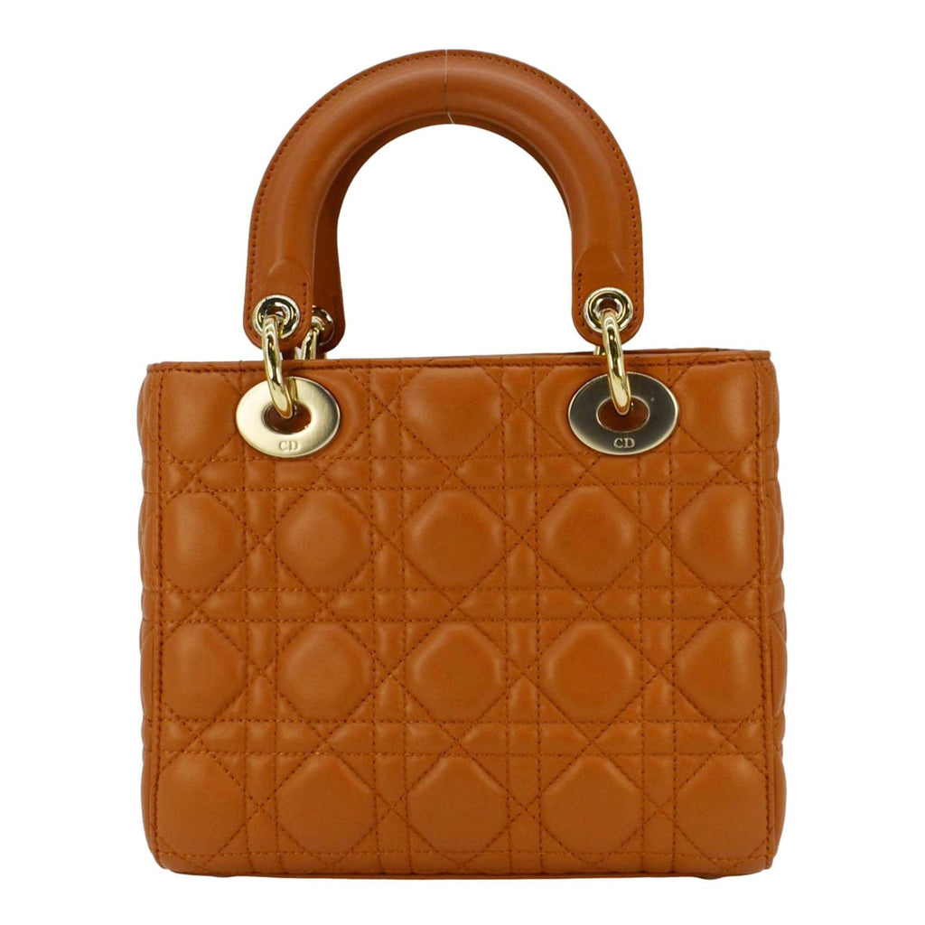 CHRISTIAN DIOR My ABCDior Small Cannage Leather Shoulder Bag Orange