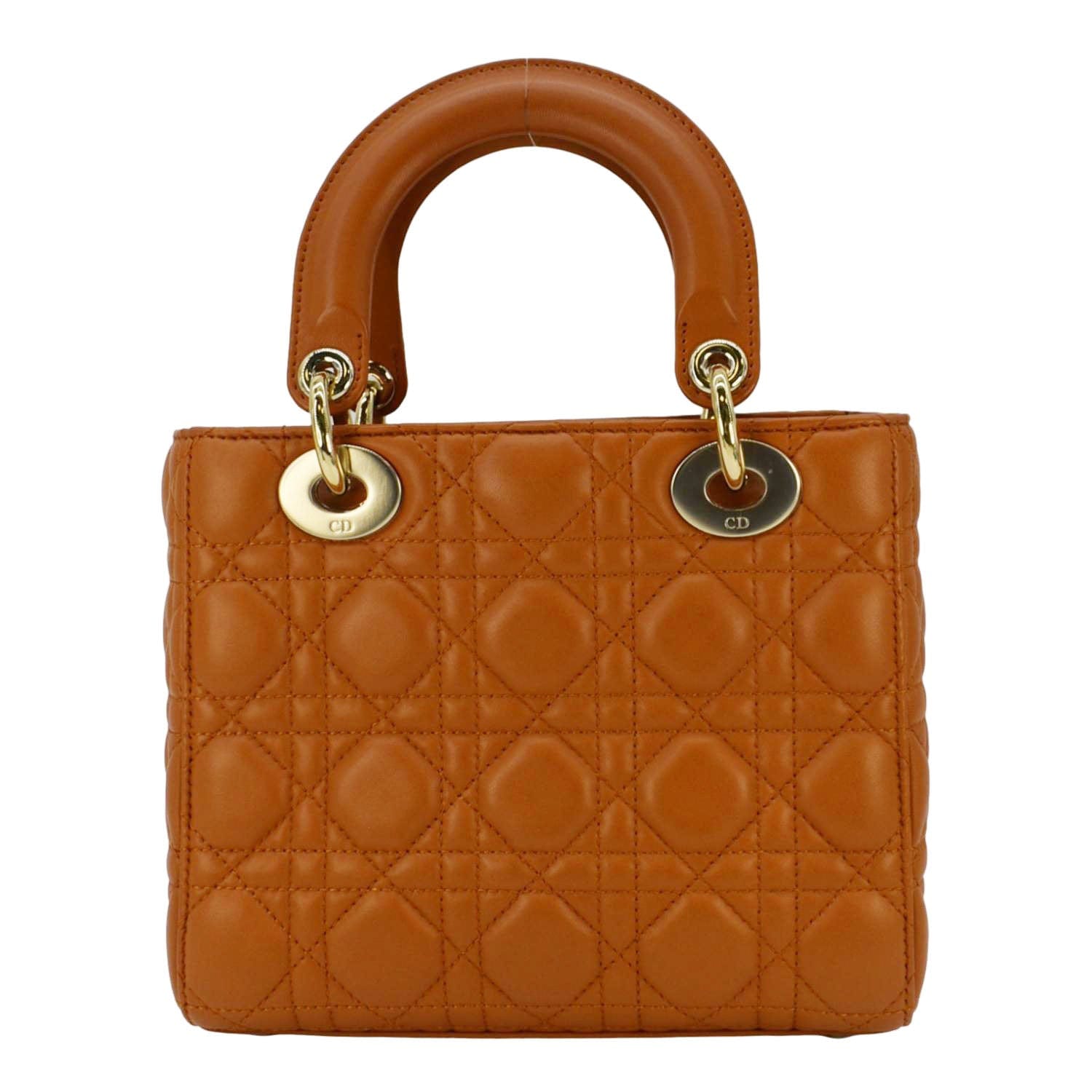 CHRISTIAN DIOR My ABCDior Small Cannage Leather Shoulder Bag Orange